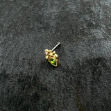 20G 1/4 Green Gem Shades of Spring Golden Nose Bone