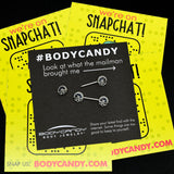 14G 1/2 Blue Clear Gem Abstract Arch Barbell Nipple Ring Set