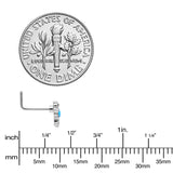 20G 7mm Blue Faux Opal Heart Sun L Shape Nose Ring