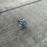 20G 7mm Blue Faux Opal Heart Sun L Shape Nose Ring