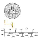 20G 7mm White Faux Opal Gold Tone Heart Sun L Shape Nose Ring