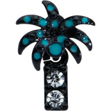 20G 1/4 Clear Gem Black Night Palm Tree Dangle Nose Bone