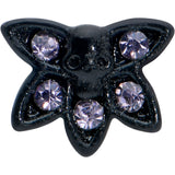 20G 1/4 Purple Gem Black Skull Blossom Nose Bone