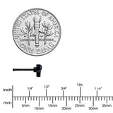 20G 1/4 Purple Gem Black Skull Blossom Nose Bone