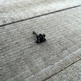 20G 1/4 Purple Gem Black Skull Blossom Nose Bone