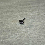 20G 1/4 Purple Gem Black Skull Blossom Nose Bone