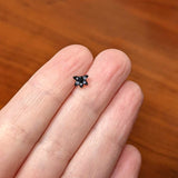 20G 1/4 Purple Gem Black Skull Blossom Nose Bone