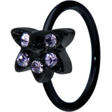 20G 5/16 Purple Gem Black Skull Blossom Nose Hoop