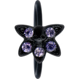 20G 5/16 Purple Gem Black Skull Blossom Nose Hoop
