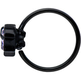 20G 5/16 Purple Gem Black Skull Blossom Nose Hoop