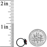 20G 5/16 Red Clear Gem Black Skull Halloween Nose Hoop