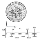 20G 1/4 Aurora Clear CZ Gem Flower L Shape Nose Ring Set of 6