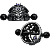 14G 9/16 Purple Gem Black Regal Crown Heart Nipple Shield Set