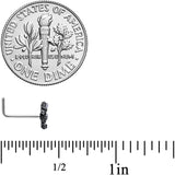 20G 7.5mm Purple Gem Regal Black Crown Heart L Shape Nose Ring