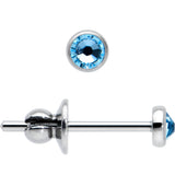 3mm Blue Crystal Implant Grade Titanium Stud Earrings