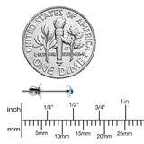 3mm Blue Crystal Implant Grade Titanium Stud Earrings