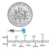 3.5mm Blue Turquoise Stone Implant Grade Titanium Stud Earrings