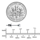 3mm Clear CZ Gem Implant Grade Titanium Stud Earrings