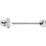 3mm Clear CZ Gem Implant Grade Titanium Stud Earrings