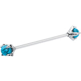 14G Blue Turquoise Stone Claw Hands Industrial Barbell 38mm