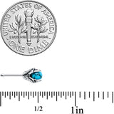 20G 1/4 Blue Turquoise Claw Hand Halloween Nose Bone