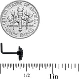 20G 7.5mm Red Clear Gem Black Key Heart L Shape Nose Ring