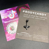 Clear Gem Black Vampire Bat Halloween Double Mount Belly Ring