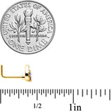 20G 1/4 Aurora Gem Gold Tone Rococo Heart L Shape Nose Ring