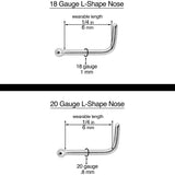 20G 1/4 Aurora Gem Gold Tone Rococo Heart L Shape Nose Ring