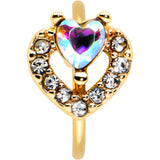 20G 5/16 Clear Aurora Gem Heart Rococo Valentines Day Nose Hoop