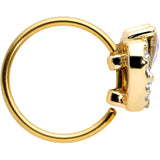 20G 5/16 Clear Aurora Gem Heart Rococo Valentines Day Nose Hoop