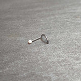 18G 1/4 White Synth Opal G23 Titanium Threadless Left Nose Screw