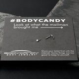 18G 1/4 White Synth Opal G23 Titanium Threadless Left Nose Screw