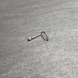 18G 1/4 Purple Synth Opal G23 Titanium Threadless Left Nose Screw