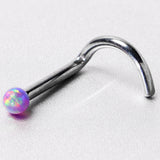 18G 1/4 Purple Synth Opal G23 Titanium Threadless Left Nose Screw