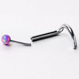 18G 1/4 Purple Synth Opal G23 Titanium Threadless Left Nose Screw