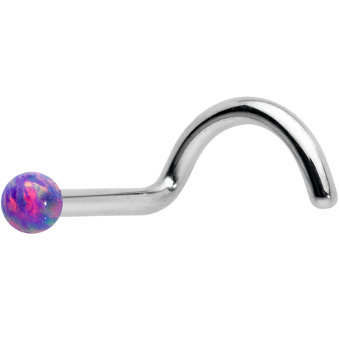18G 1/4 Purple Synth Opal G23 Titanium Threadless Left Nose Screw
