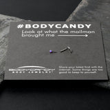 18G 1/4 Purple Synth Opal G23 Titanium Threadless Left Nose Screw