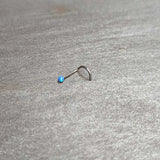 20G 1/4 Blue Synth Opal G23 Titanium Threadless Left Nose Screw