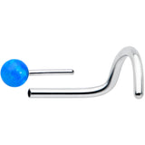 20G 1/4 Blue Synth Opal G23 Titanium Threadless Left Nose Screw