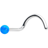 20G 1/4 Blue Synth Opal G23 Titanium Threadless Left Nose Screw