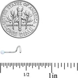 20G 1/4 White Synth Opal G23 Titanium Threadless Left Nose Screw