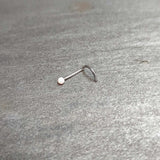 20G 1/4 White Synth Opal G23 Titanium Threadless Left Nose Screw