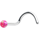 20G 1/4 Pink Synth Opal G23 Titanium Threadless Left Nose Screw