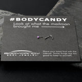 20G 1/4 Purple Synth Opal G23 Titanium Threadless Left Nose Screw