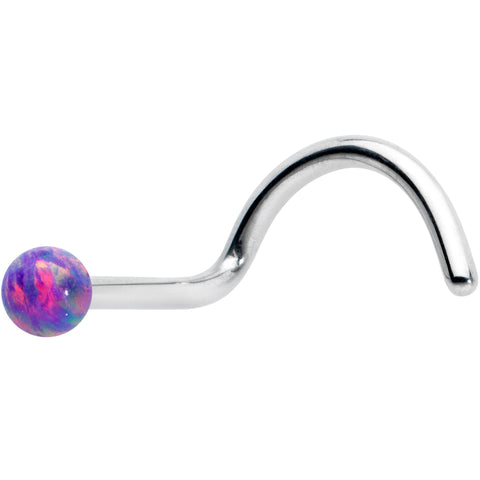 20G 1/4 Purple Synth Opal G23 Titanium Threadless Left Nose Screw