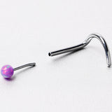 20G 1/4 Purple Synth Opal G23 Titanium Threadless Left Nose Screw