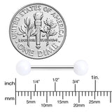14G 9/16 Matte White Aurora Barbell Nipple Ring Set