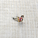 20G 1/4 Red Blue White Butterfly Nose Bone