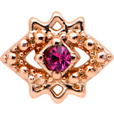 20G 1/4 Red Gem Rose Gold Tone Octogram Star Nose Bone